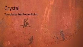  Presentation with metal corrosion - PPT theme featuring leather craft tools on a background and a  colored foreground.