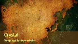  Presentation with aged map - Cool new slide set with aged asia map-vintage artwork backdrop and a tawny brown colored foreground