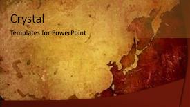  Presentation with aged map - Amazing PPT theme having aged asia map-vintage artwork backdrop and a gold colored foreground