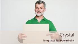  Presentation with aged - Theme enhanced with aged-attractive-bearded-man-holds background and a lemonade colored foreground