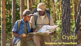  Presentation with black man - Presentation enhanced with aged-black-man-with-backpack background and a tawny brown colored foreground