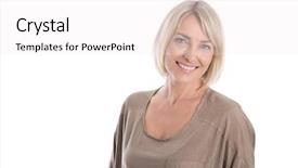  Presentation with middle ages - Audience pleasing presentation consisting of aged blond attractive isolated woman backdrop and a white colored foreground
