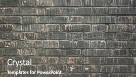  Presentation with red brick wall - Presentation theme having aged brick wall in black background and a gray colored foreground