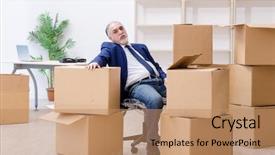  Presentation with nsw moving - PPT layouts having aged businessman moving to new background and a coral colored foreground