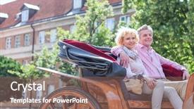  Presentation with physiotherapy aged care - Beautiful PPT theme featuring aged couple sitting in horse backdrop and a violet colored foreground