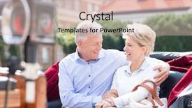  Presentation with physiotherapy aged care - PPT theme featuring aged couple sitting in horse background and a soft green colored foreground