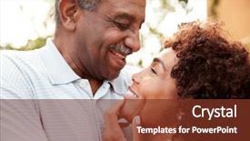  Presentation with daughter - Slide set consisting of aged daughter smiling at each background and a tawny brown colored foreground