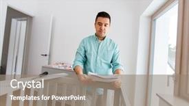  Presentation with nursery - Amazing slide deck having aged father with user manual backdrop and a gray colored foreground