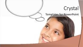  Presentation with paths - Beautiful presentation theme featuring aged girl with blank thought backdrop and a white colored foreground