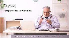  Presentation with aged - PPT theme consisting of aged-male-doctor-holding-snake background and a pink colored foreground