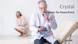  Presentation with psychiatrist - Amazing presentation theme having aged male doctor psychiatrist examining young patient backdrop and a white colored foreground