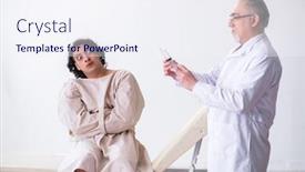  Presentation with psychiatrist - Amazing PPT layouts having aged-male-doctor-psychiatrist-examining backdrop and a sky blue colored foreground