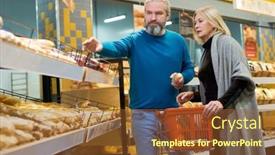  Presentation with wife - Presentation theme featuring aged-man-and-his-wife background and a tawny brown colored foreground