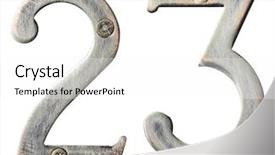  Presentation with heads - PPT theme consisting of aged metal numbers with screw background and a white colored foreground