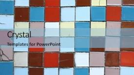  Presentation with mosaic - Beautiful presentation design featuring aged mosaic background backdrop and a light blue colored foreground