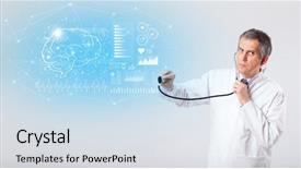  Presentation with step test - Presentation theme featuring aged neurologist showing the test background and a  colored foreground