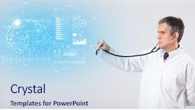  Presentation with test - Theme featuring aged neurologist showing the test background and a  colored foreground