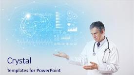  Presentation with test - Presentation enhanced with aged neurologist showing the test background and a  colored foreground