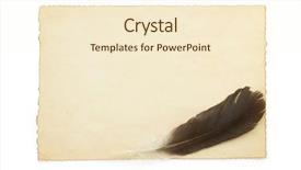  Presentation with feather pen ink - Slide set consisting of aged paper and feather isolated background and a cream colored foreground