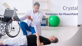  Presentation with injury - PPT layouts with aged patient recovering from injury in hospital background and a sky blue colored foreground