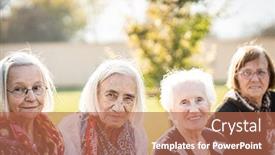  Presentation with outdoors - Cool new theme with aged-people-group-portrait-outdoors backdrop and a coral colored foreground
