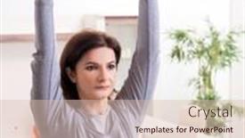  Presentation with pregnant woman - Slide deck consisting of aged-pregnant-woman-doing-exercises background and a lemonade colored foreground