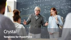  Presentation with professor - Presentation enhanced with aged professor asking group background and a dark gray colored foreground