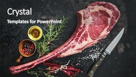  Presentation with grilling - Amazing slides having aged raw tomahawk beef steak backdrop and a dark gray colored foreground