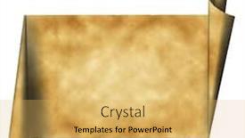  Presentation with scroll paper - Audience pleasing PPT theme consisting of aged scroll grunge paper background with ragged ends isolated on white backdrop and a yellow colored foreground