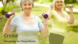  Presentation with aged - Slide deck with woman and her daughter lying on the bed looking at each other background and a tawny brown colored foreground