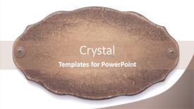  Presentation with aged - Cool new PPT theme with aged-wooden-nameplate-or-wall backdrop and a coral colored foreground