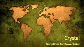  Presentation with aged map - Presentation featuring aged world map background and a tawny brown colored foreground