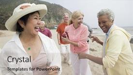  Presentation with ageing - Slides consisting of ageing black white - friends playing american football background and a mint green colored foreground