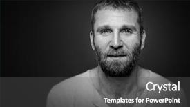  Presentation with beard - Cool new presentation theme with ageing black white - image of a man backdrop and a dark gray colored foreground