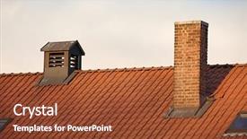  Presentation with ageing - Slides featuring ageing population - chimney on a roof background and a tawny brown colored foreground