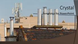  Presentation with late - Amazing slide deck having ageing population - chimneys on roofs in late backdrop and a light blue colored foreground