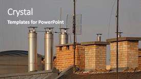  Presentation with light coloreds - Amazing PPT theme having ageing population - chimneys on roofs in late backdrop and a  colored foreground