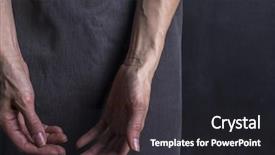  Presentation with blood veins - Presentation theme enhanced with ageing population - woman s hands with blood background and a  colored foreground