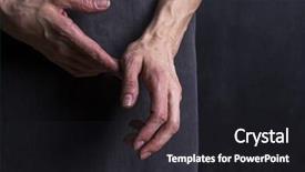  Presentation with blood veins - Presentation theme consisting of ageing population - woman s hands with blood background and a dark gray colored foreground