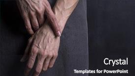  Presentation with blood veins - Colorful presentation theme enhanced with ageing population - woman s hands with blood backdrop and a dark gray colored foreground