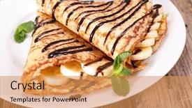  Presentation with banana - Audience pleasing slide deck consisting of crepe with banana and chocolate backdrop and a coral colored foreground