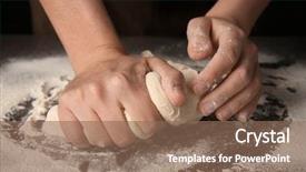  Presentation with puff pastry - Slide set featuring agence de voyage - woman kneading puff pastry background and a violet colored foreground