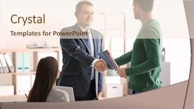  Presentation with notary - Colorful presentation theme enhanced with agency law - young couple at notary public backdrop and a cream colored foreground