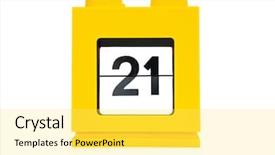  Presentation with agenda - Audience pleasing slides consisting of agenda 21 - date calendar with yellow 21 backdrop and a yellow colored foreground