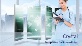  Presentation with blue wave - Presentation with agenda against blue wave design background and a sky blue colored foreground