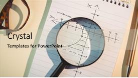  Presentation with magnifying glass - PPT layouts consisting of maths pattern against black background background and a lemonade colored foreground