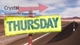  Presentation with agenda - PPT theme enhanced with agenda invitation - thursday sign with road background background and a light gray colored foreground