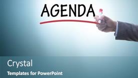 Presentation with agenda - Beautiful slide deck featuring agenda-of-a-meeting backdrop and a teal colored foreground