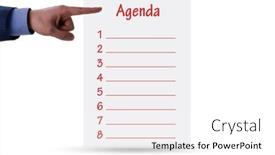  Presentation with agenda - Slide deck having agenda-of-a-meeting background and a white colored foreground