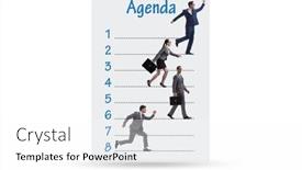  Presentation with agenda - Slide deck having agenda-of-a-meeting background and a white colored foreground